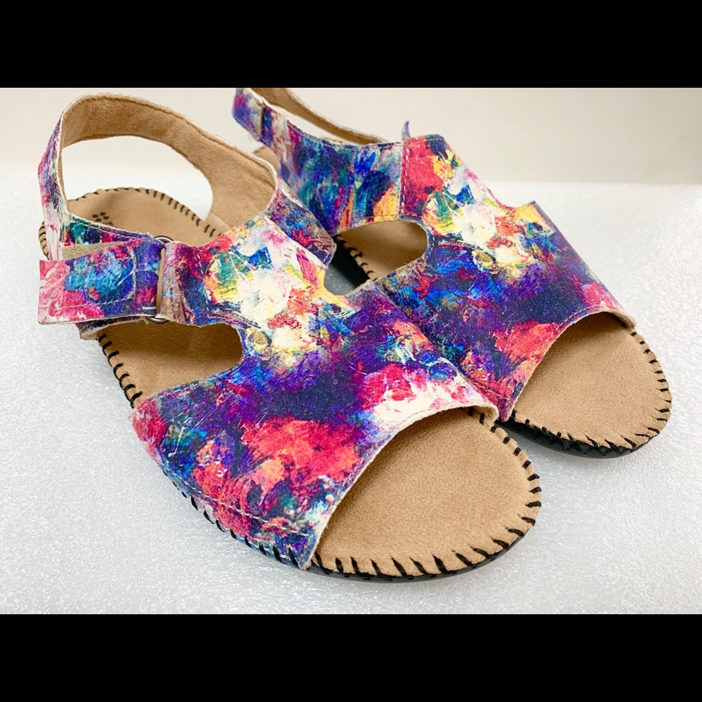 Naturalizer Multi Floral Leather Sandals 8 1/2